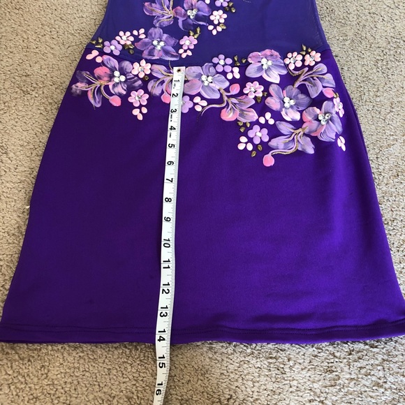 Purple hand painted mini dress from Miami! - Picture 6 of 8